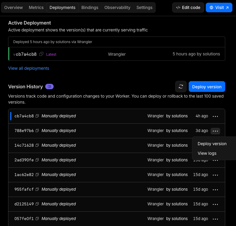 Version History and Rollback